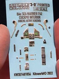  Kits-World/Warbird Decals  1/48 BAe Sea Harrier FA.2 screens ACTIVE 3D Full colour Instrument Panels WBS3D1481056