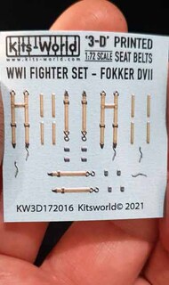  Kits-World/Warbird Decals  1/72 Fokker D.VII Full Colour 3D Seat Belt decals WBS3D172016