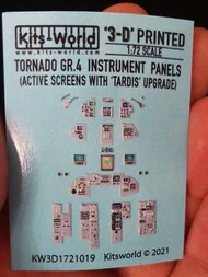  Kits-World/Warbird Decals  1/72 Panavia Tornado GR.4 (ACTIVE SCREENS WITH TARDIS UPGRADE) 3D Full colour Instrument Panels WBS3D1721019