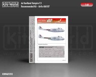  Kits-World/Warbird Decals  1/48 de Havilland Vampire F.3 wheels and canopy paint mask outside only WBSM481018