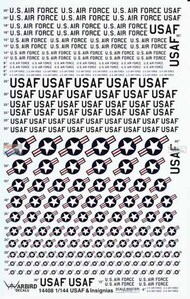  Kits-World/Warbird Decals  1/144 USAF Lettering and Insignia WBD14408