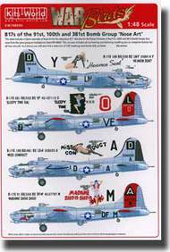  Kits-World/Warbird Decals  1/48 B-17s 91st, 100th & 381st BG WBS148006