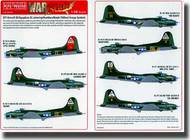  Kits-World/Warbird Decals  1/48 B-17 ID Sq. & ID Lettering, Numbers, Bomb (Yellow) Group Symbols for Camouflage Finish WBS148018
