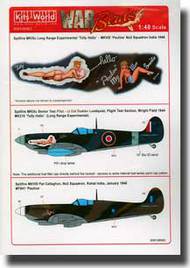  Kits-World/Warbird Decals  1/48 Spitfire Mk.IXc (LRE) Tolly Hello, Mk VIII Pauline & Walkway Lines/Stenciling WBS148063