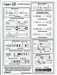  Kits-World/Warbird Decals  1/32 1/32 1/48 1/72  - US Missile Markings WBD32011