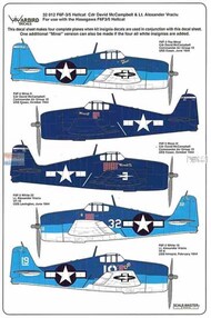  Kits-World/Warbird Decals  1/32 F6F-3 F6F-5 Hellcat David McCampbell / Alexander Vraciu WBD32012