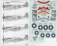  Kits-World/Warbird Decals  1/48 P-51 Mustang Tuskegee Airmen Pt 3 #48005 WBD48005