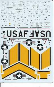  Kits-World/Warbird Decals  1/48 F-86 Sabre Common Stencils and Markings WBD48025