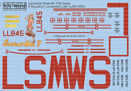  Kits-World/Warbird Decals  1/32 Avro Lancaster Lonesome Lola 9th Sq. RAF for HKM (OCT) WBS132131