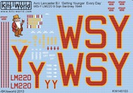  Kits-World/Warbird Decals  1/48 Avro Lancaster B I Getting Younger Every Day (D)<!-- _Disc_ --> WBS148103
