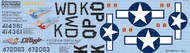  Kits-World/Warbird Decals  1/48 P-51D Fiesty Sue, Lil Aggie for RVL WBS148175