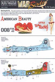  Kits-World/Warbird Decals  1/72 B-17G American Beauty & Miss Little Mischief N WBS172003