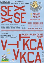  Kits-World/Warbird Decals  1/72 Avro Lancaster BI SE-X Devil, KC-A (-T/-V) Thumper (D)<!-- _Disc_ --> WBS172108