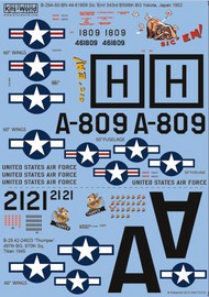  Kits-World/Warbird Decals  1/72 B-29 Sic em!/Later Black Underside Scheme, Thumper WBS172133
