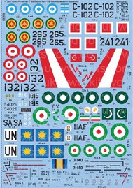  Kits-World/Warbird Decals  1/72 F-86F Sabre Non-US/ Commonwealth Operators WBS172143