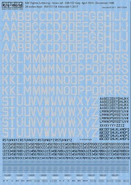  Kits-World/Warbird Decals  1/72 RAF 28 inch Sea/Sky Gray Lettering Codes, 8 inch Black Letters/Numbers WBS172154