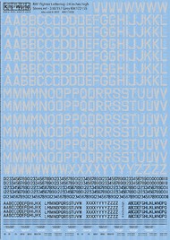  Kits-World/Warbird Decals  1/72 RAF 24 inch Sea/Sky Gray Lettering Codes, 8 inch Black Letters/Numbers WBS172155