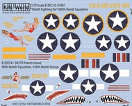  Kits-World/Warbird Decals  1/72 B-25C/D Worth Fighting For 380th BS, Here's Howe 90th BS/345th BG WBS172192