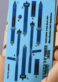  Kits-World/Warbird Decals  1/20 3D Color Williams Silverstone F1 6-Point Racing Seatbelts/Harness Blue WBS3120028