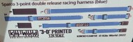  Kits-World/Warbird Decals  1/24 3D Color Sparco 3-Point Double Release Racing Seatbelts/Harness Blue WBS3124010
