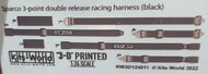  Kits-World/Warbird Decals  1/24 3D Color Sparco 3-Point Double Release Racing Seatbelts/Harness Black WBS3124011