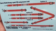  Kits-World/Warbird Decals  1/24 3D Color Sparco Martini 6-Point FHR Racing Seatbelts/Harness Red WBS3124018