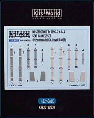  Kits-World/Warbird Decals  1/32 3D Color Seatbelts Messerschmitt Bf.109G-2/G-4 for RVL WBS3132034