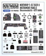 Kits-World/Warbird Decals  1/32 3D Color Instrument Panels Northrop F-5E Tiger II WBS31321053