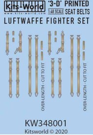  Kits-World/Warbird Decals  1/48 3D Color Seatbelts USAAF Fighters WBS3148003