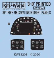  Kits-World/Warbird Decals  1/32 3D Color Instrument Panels Spitfire Mk IX/XVI for RVL/TAM WBS33203