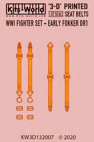  Kits-World/Warbird Decals  1/32 3D Seat Belts - WWI Fighter Early Fokker Dr.I WBS3D132007