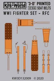  Kits-World/Warbird Decals  1/32 3D Seat Belts - WWI Fighters RFC and RNAS WBS3D132009
