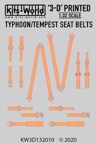  Kits-World/Warbird Decals  1/32 3D Seat Belts - Typhoon & Tempest WBS3D132010