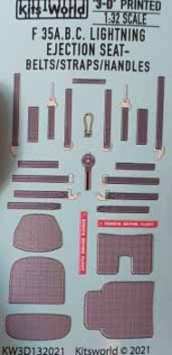  Kits-World/Warbird Decals  1/32 3D Color Ejection Seat Belts, Straps, Handles F-35A/B/C Fighters WBS3D132021