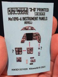  Kits-World/Warbird Decals  1/32 Messerschmitt Bf.109G-6 3D Full colour Instrument Panel WBS3D1321039