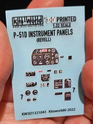  Kits-World/Warbird Decals  1/32 North-American P-51D Mustang 3D Full colour Instrument Panel WBS3D1321043