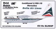  Welsh Models  1/144 Lockheed L.100 -10 Hercules -vac/resin - Delta Airlines Widget livery. Early Allison engines. WHSL260P