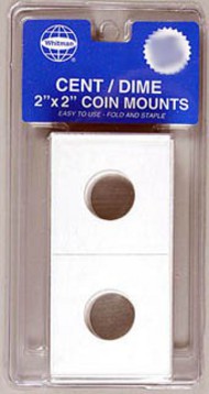  Whitman  NoScale Cent & Dime 2"x2" Cardboard Coin Mount (35/pk) WHC26822