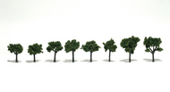  Woodland Scenics  NoScale Ready Made Realistic Trees- 3/4" - 1-1/4" Med Green (8) WOO1501
