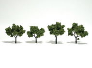 Woodland Scenics  NoScale Ready Made Realistic Trees- 2" - 3" Light Green (4) WOO1503