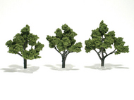  Woodland Scenics  NoScale Ready Made Realistic Trees- 4" - 5" Light Green (3) WOO1509