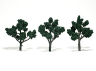  Woodland Scenics  NoScale Ready Made Realistic Trees- 4" - 5" Dk Green (3) WOO1511