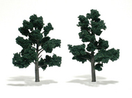  Woodland Scenics  NoScale Ready Made Realistic Trees- 5" - 6" Dk Green (2) WOO1514