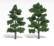  Woodland Scenics  NoScale Ready Made Realistic Trees- 6" - 7" Med Green (2) WOO1516
