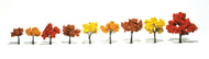  Woodland Scenics  NoScale Ready Made Realistic Trees- 1-1/4" - 3" Fall Mix (9) WOO1540