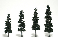  Woodland Scenics  NoScale Ready Made Realistic Trees- 4" - 6" Conifer Green (4) WOO1561