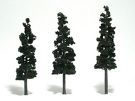  Woodland Scenics  NoScale Ready Made Realistic Trees- 6" - 7" Conifer Green (3) WOO1562