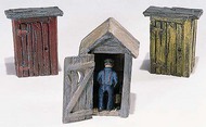  Woodland Scenics  HO Scenic Detail Kit- Outhouses (3) & Man WOO214