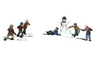 Scenic Accents Snowball Fight (6 Figs & Snowman) #WOO2183