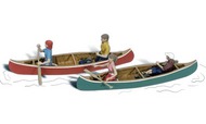 Scenic Accents Canoers (4 w/2 Canoes) #WOO2200